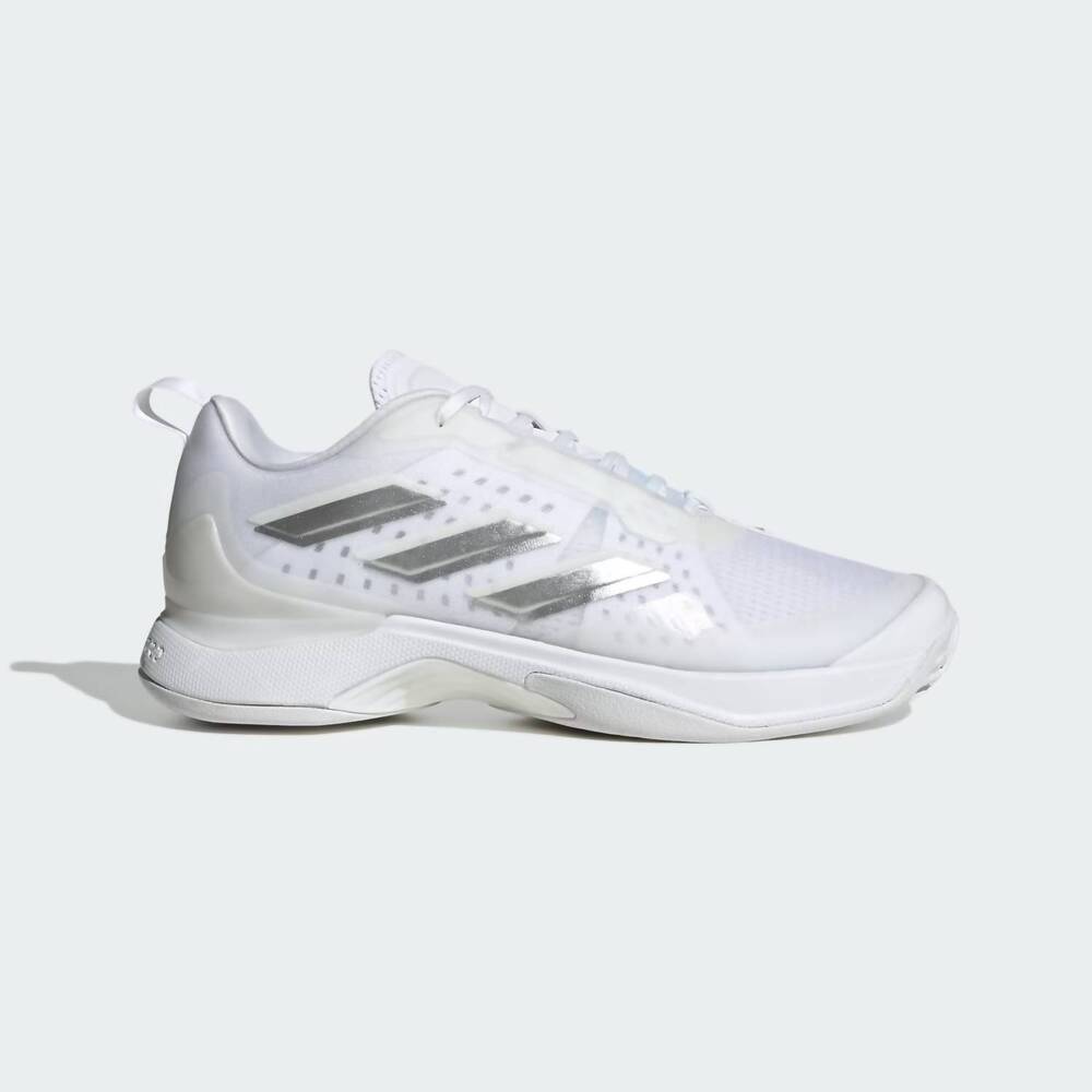 NEW ADIDAS women's avacourt tennis shoes in cloud white / silver metallic / clou